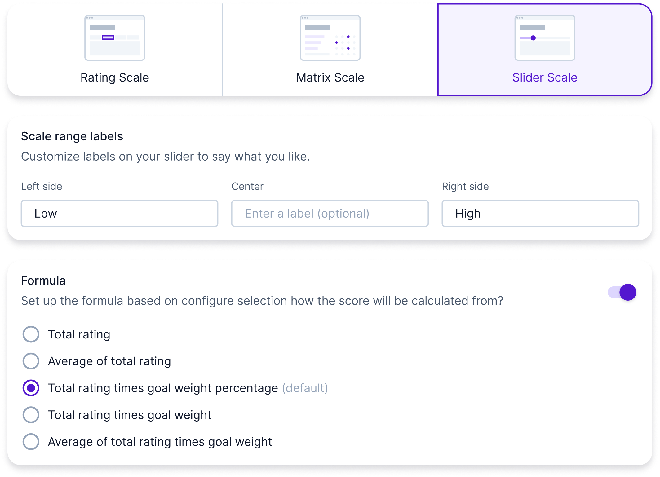 Happy5 allows HR managers to conduct robust assessment templates for employee reviews.
