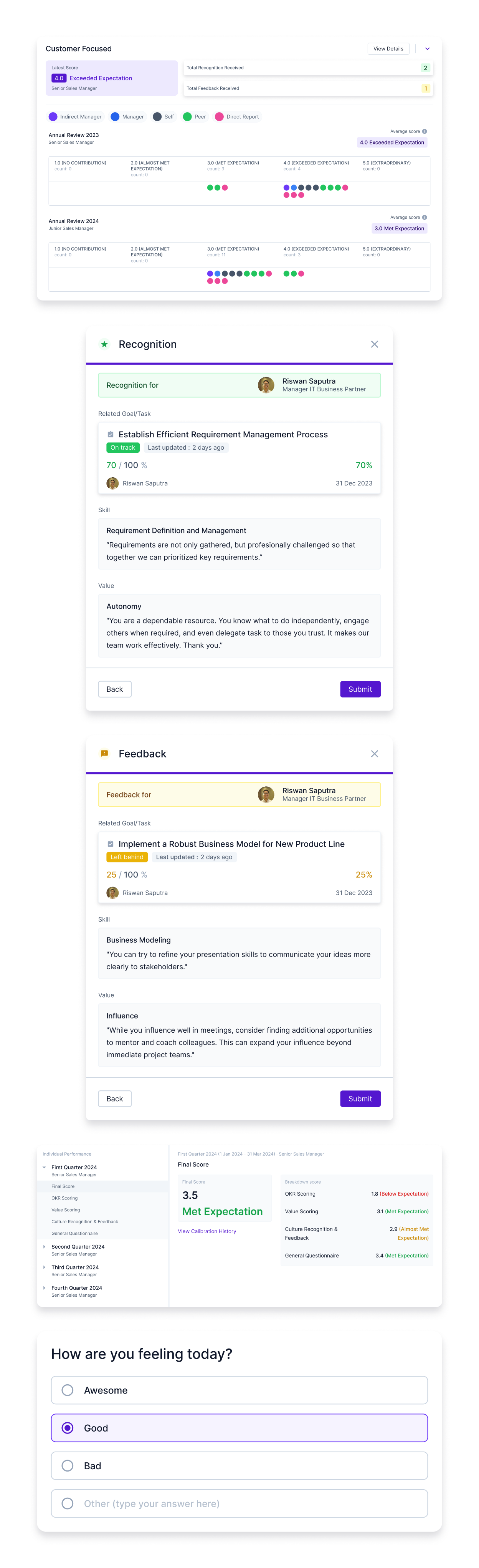 Conduct employee 360 reviews, surveys, and career plans for your organization.